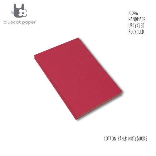 Unique handmade red hard bound notebook